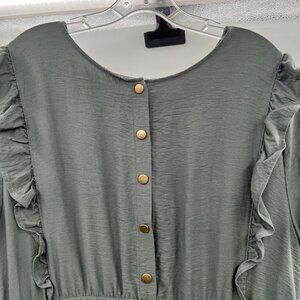XXL The Main Street Exchange Green Midi Dress Ruffled Details
